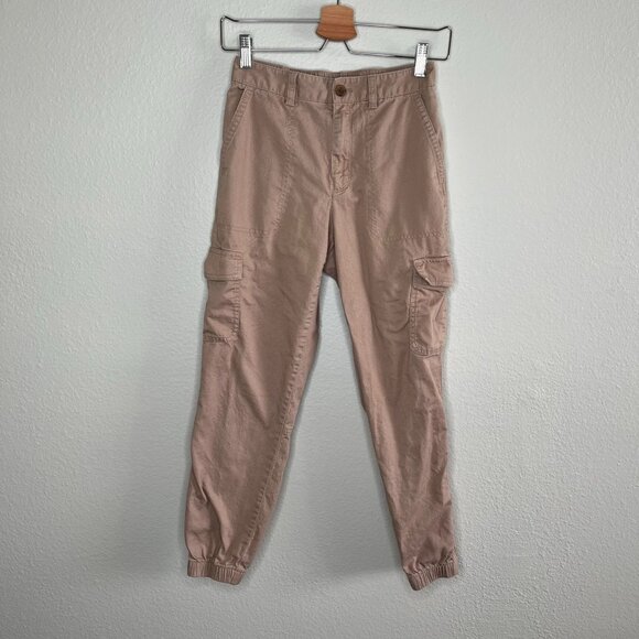 Gap Girlfriend Cargo Jogger Pants Warm Golden Brown Size 2 100% Cotton - Picture 5 of 12